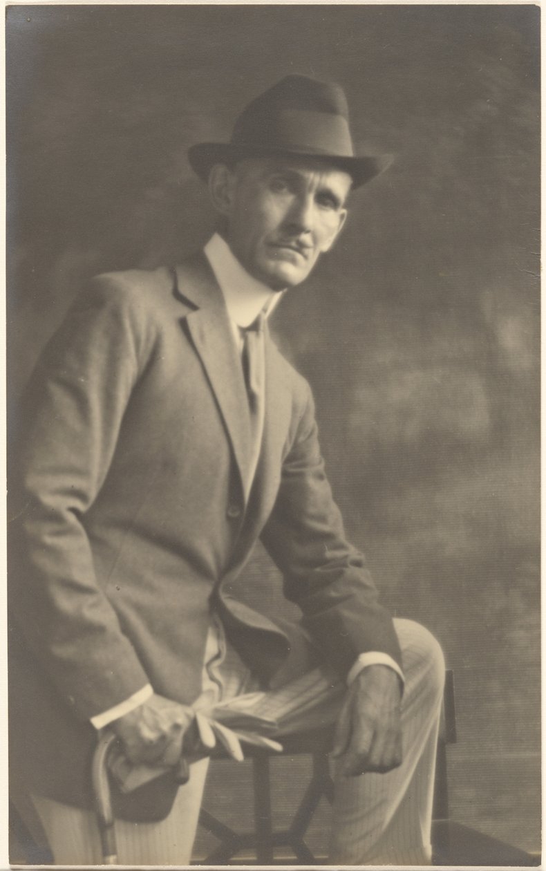 Portrait of a Man with Cane and Gloves by Louis Fleckenstein
