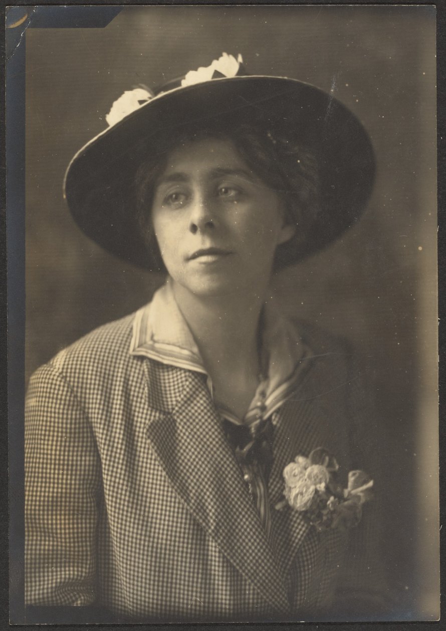 Portrait of a Woman in Checked Jacket by Louis Fleckenstein