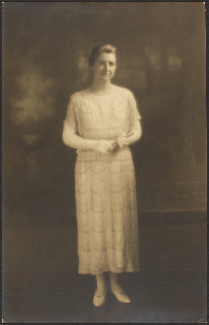 Portrait of a Woman in Elbow Gloves by Louis Fleckenstein