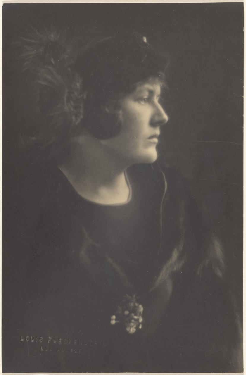 Portrait of a Woman in Fur Cape by Louis Fleckenstein