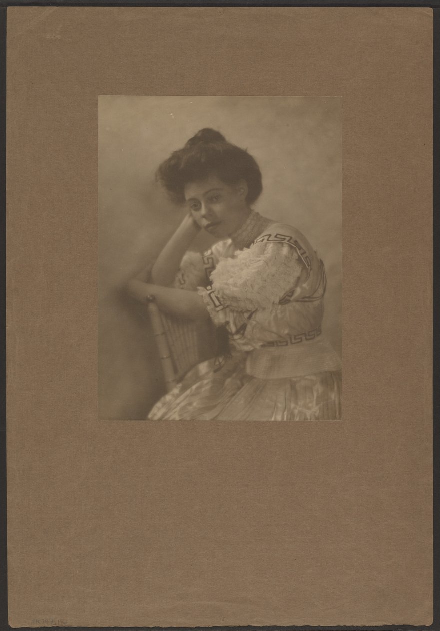 Portrait of a Woman in Satin Dress by Louis Fleckenstein