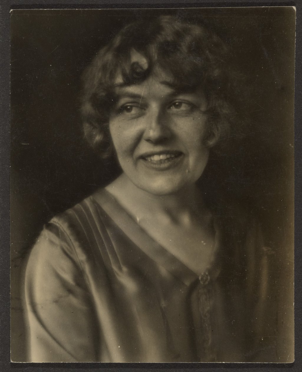 Portrait of a Woman in Satin Shirt by Louis Fleckenstein