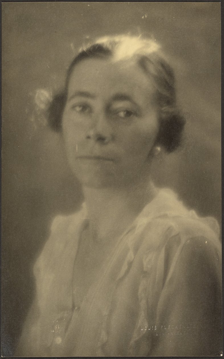 [Portrait of a Woman in White Blouse] by Louis Fleckenstein