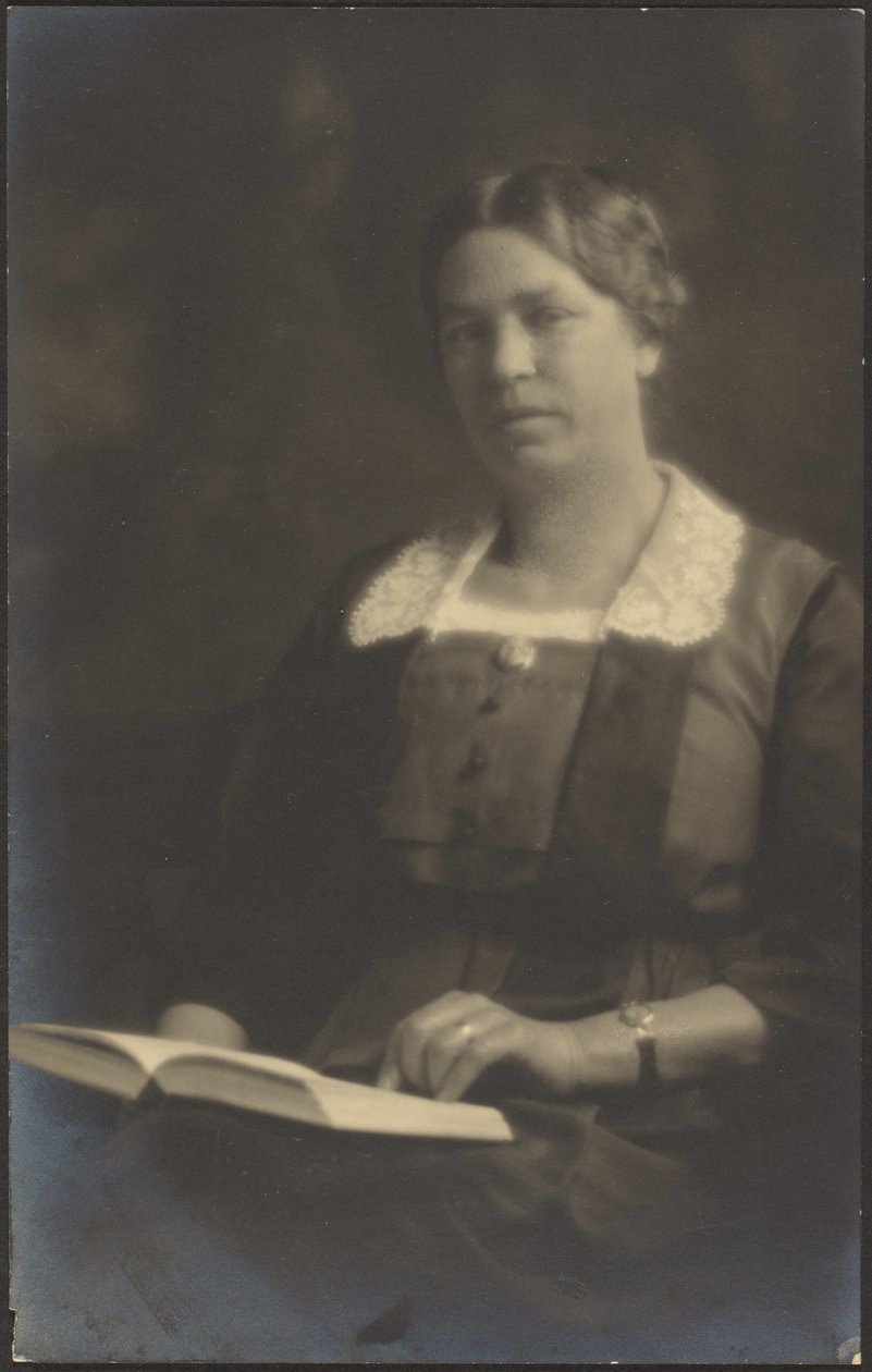 Portrait of a Woman with Open Book by Louis Fleckenstein