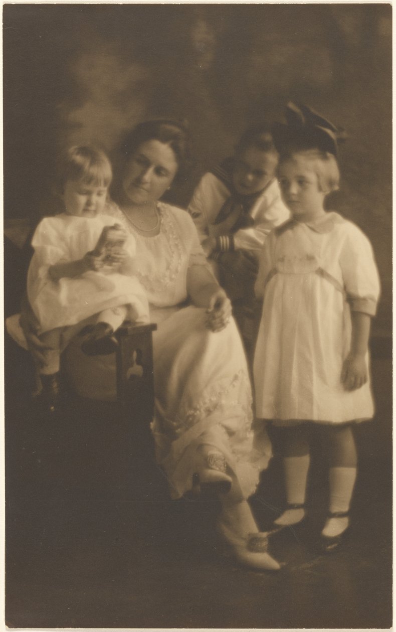 Portrait of a Woman with Three Children by Louis Fleckenstein