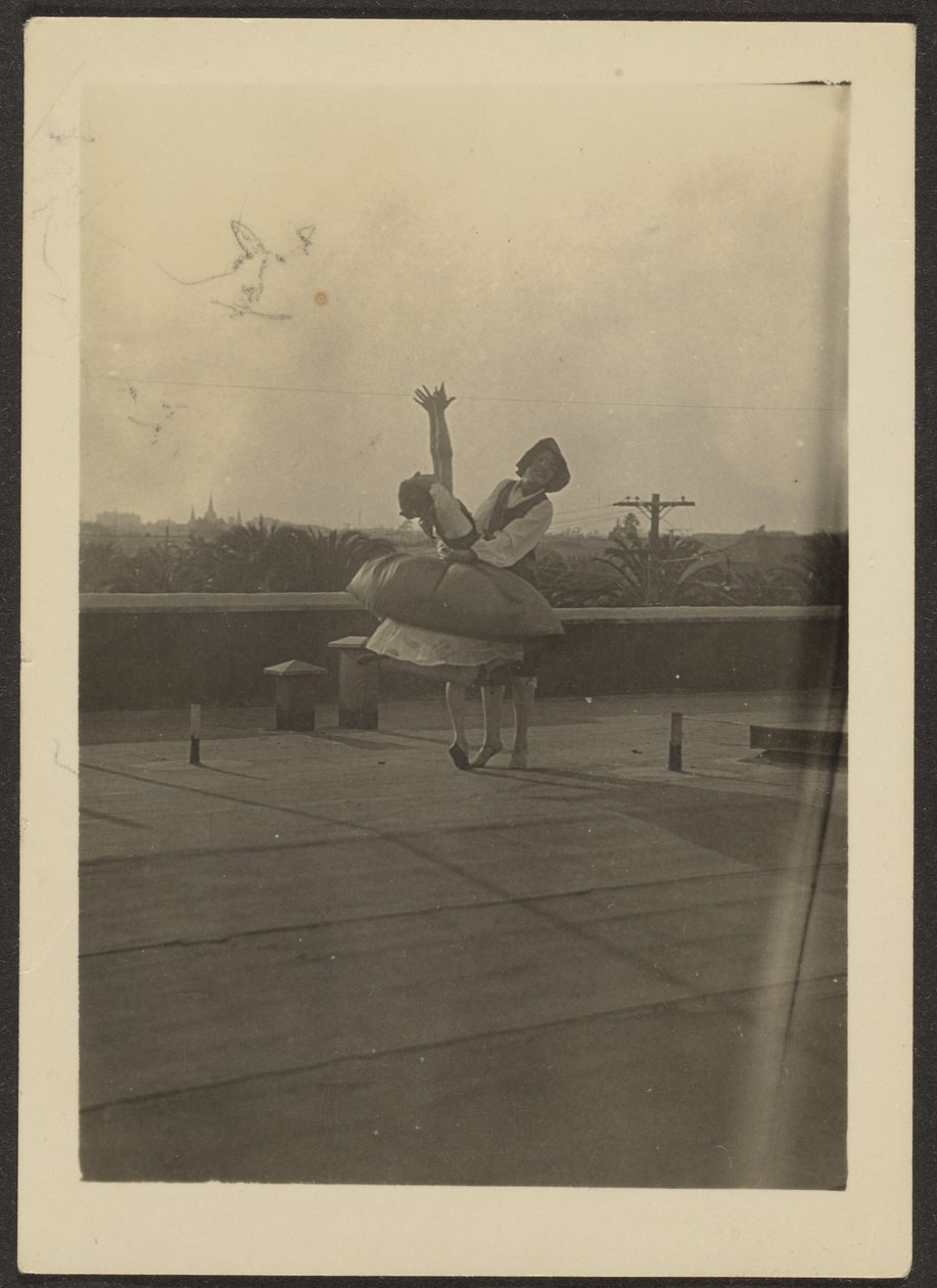 Two Dancers on Roof by Louis Fleckenstein
