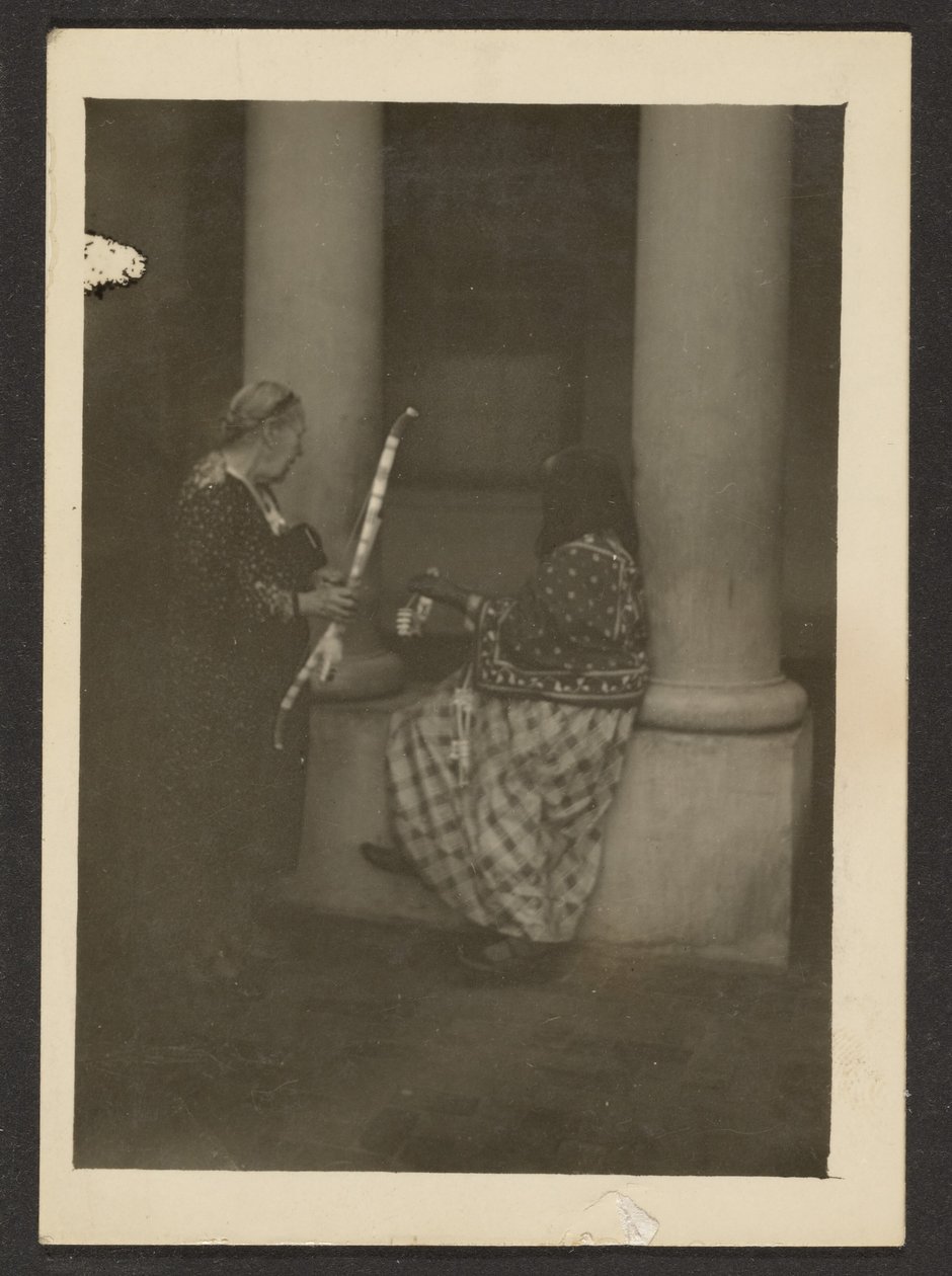 Two Figures Near Columns by Louis Fleckenstein