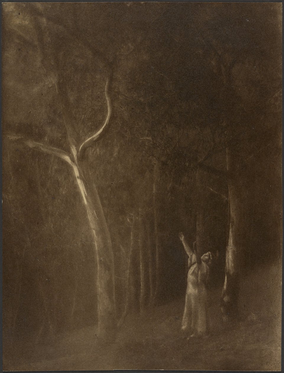 Woman Praying Amidst Trees by Louis Fleckenstein