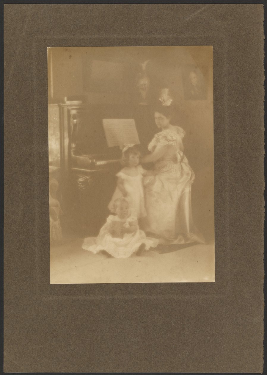 Woman at a Piano with Children by Louis Fleckenstein
