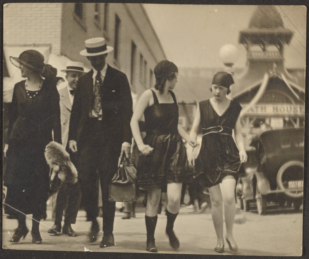 Women in Costumes on Street by Louis Fleckenstein