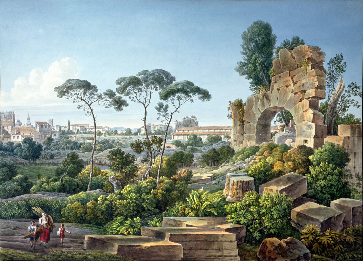 View of the Esquiline Hill, Rome, c.1800 by Louis Francois Cassas