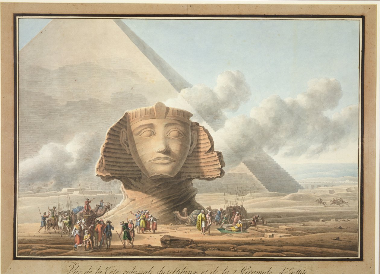 View of the Head of the Sphinx and the Pyramid of Khafre, c.1790 by Louis Francois Cassas