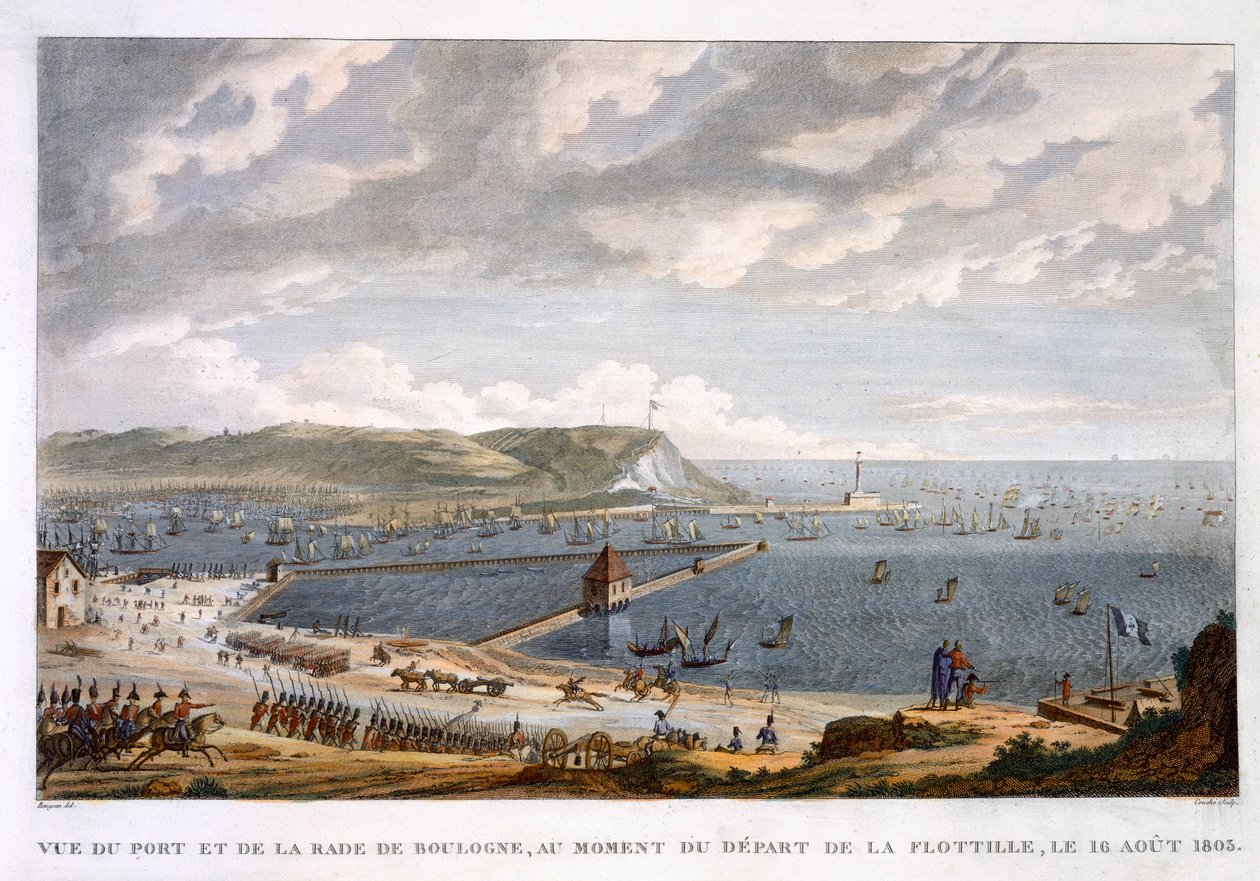 View of the Port and the Roadstead of Boulogne at the Departure of the Flotilla, 16 August 1803 by Louis Francois Couche