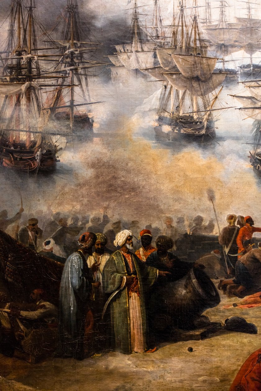 The Battle of Navarino; View from the Southern Tip of the Island of ...