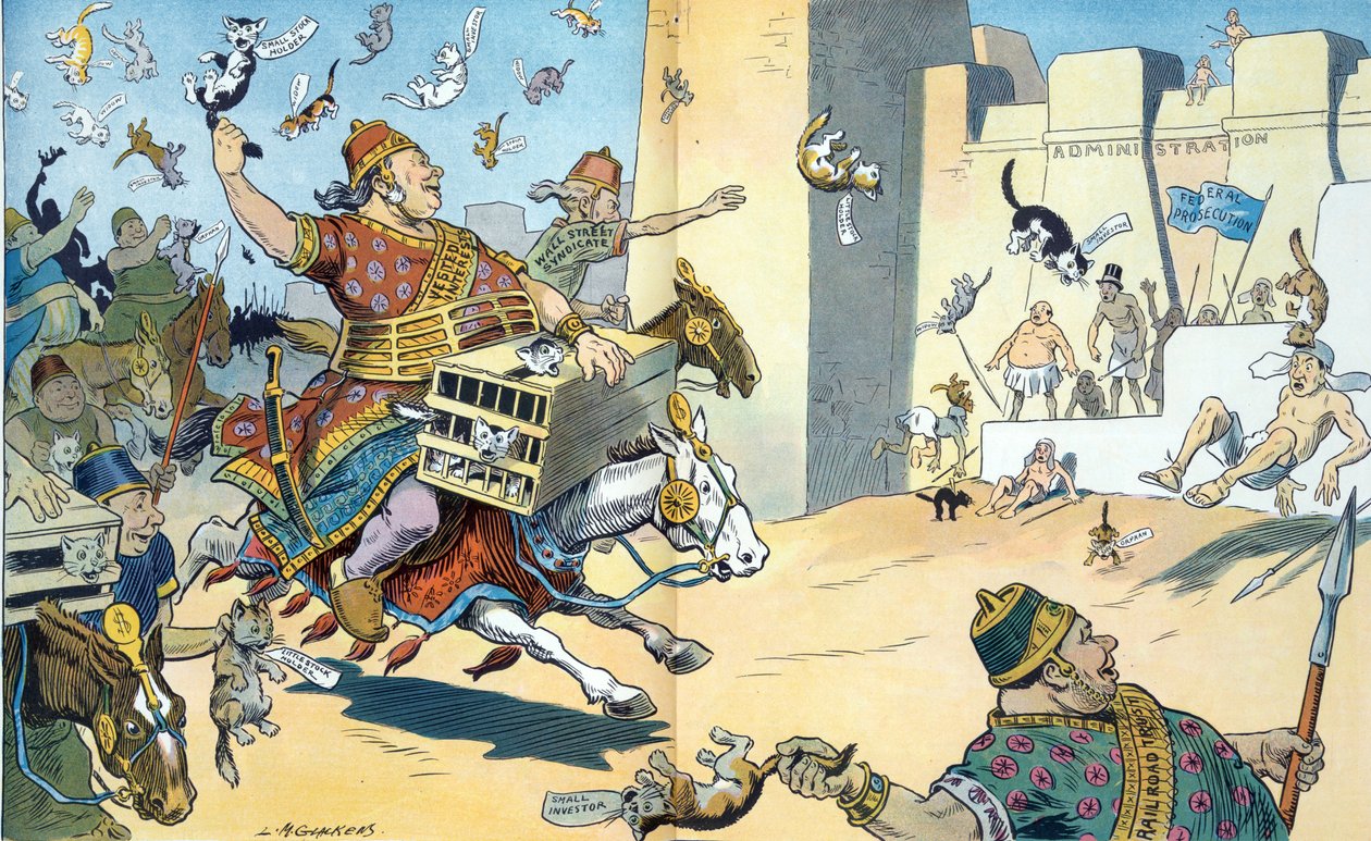 The Wall Street Persians and the Washington Egyptians 1907. Illustration Shows the Battle of Pelusium with the Persians Identified as Having 