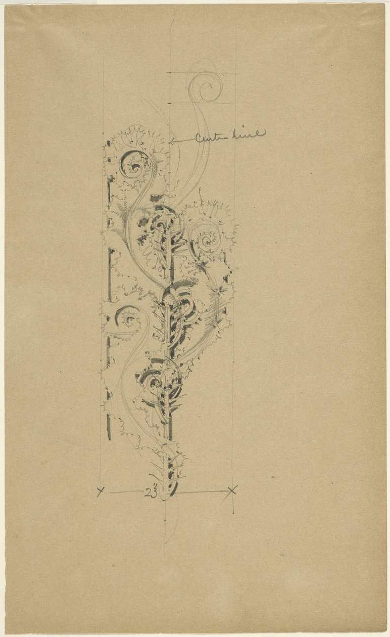 McVickers Theater: Sketch for Untitled Ornamental Band by Louis H. Sullivan