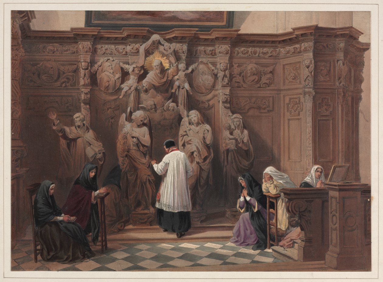Confessional, Church of St. Paul, Antwerp by Louis Haghe