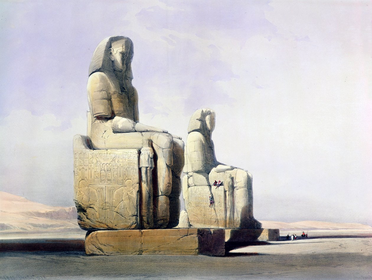 Detail of the Colossi of Memnon, Thebes, Egypt, December 4th 1838, 1846 by Louis Haghe