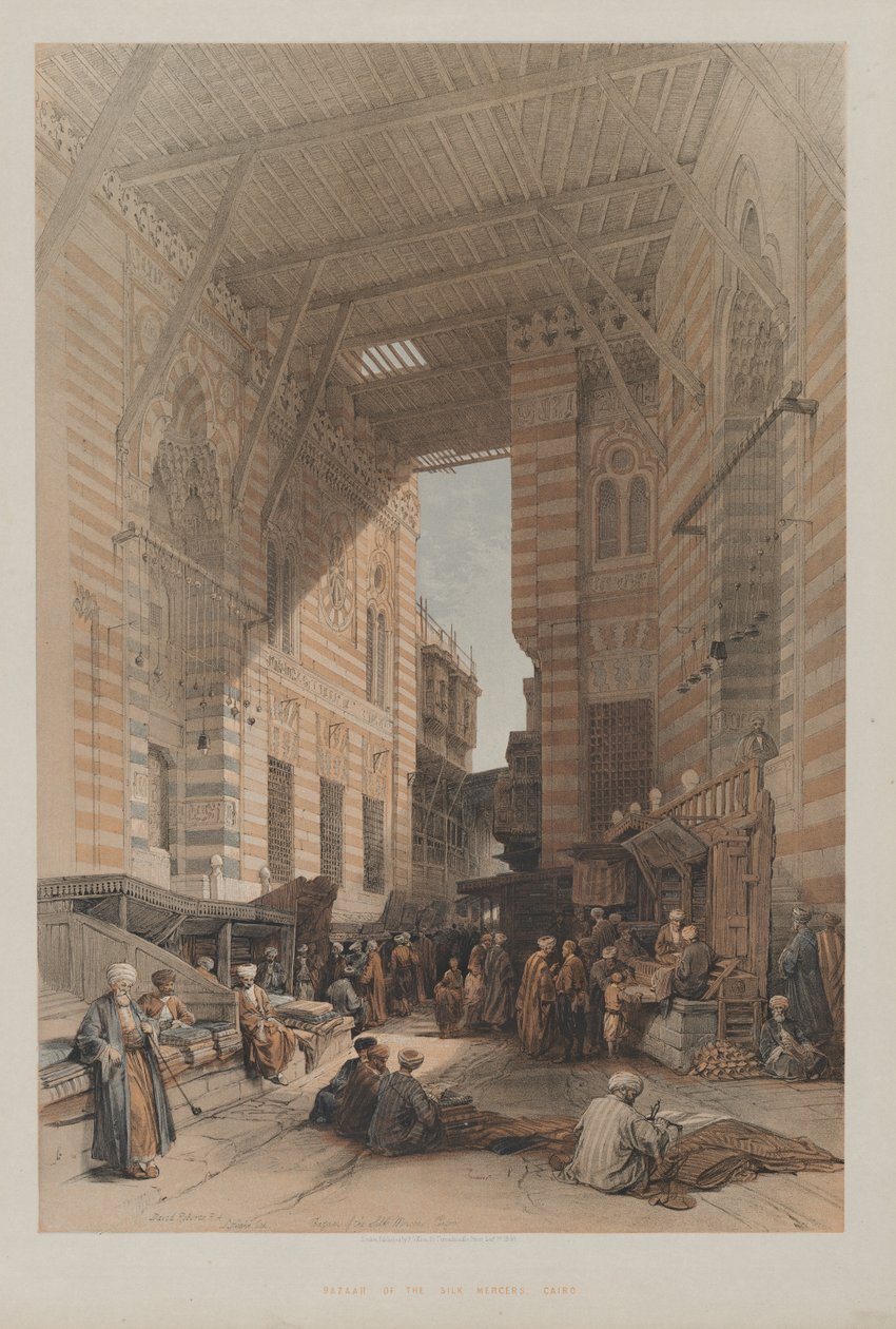 Egypt and Nubia, Volume III: Bazaar of the Silk Mercers, Cairo by Louis Haghe