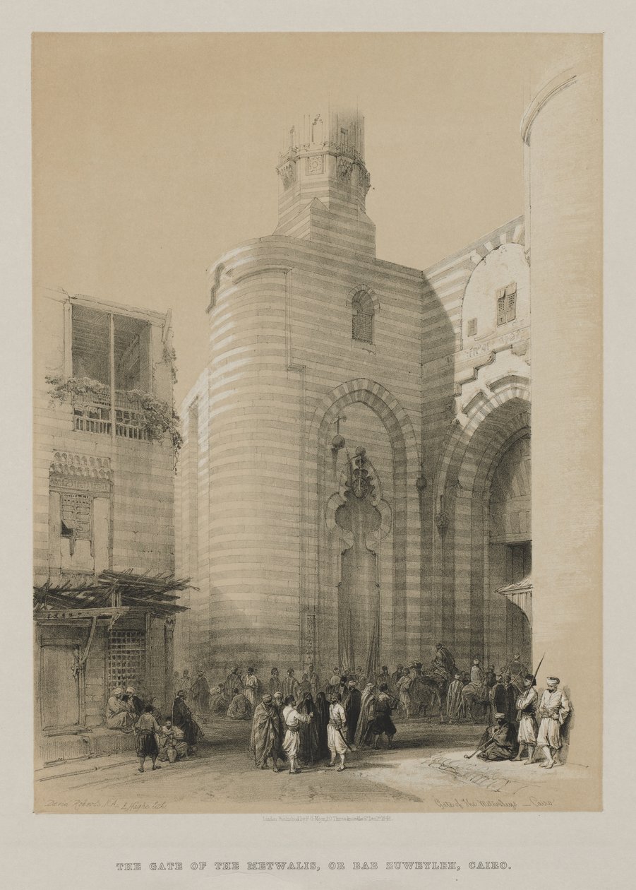 Egypt and Nubia, Volume III: Gate of the Metwaleys, Cairo by Louis Haghe