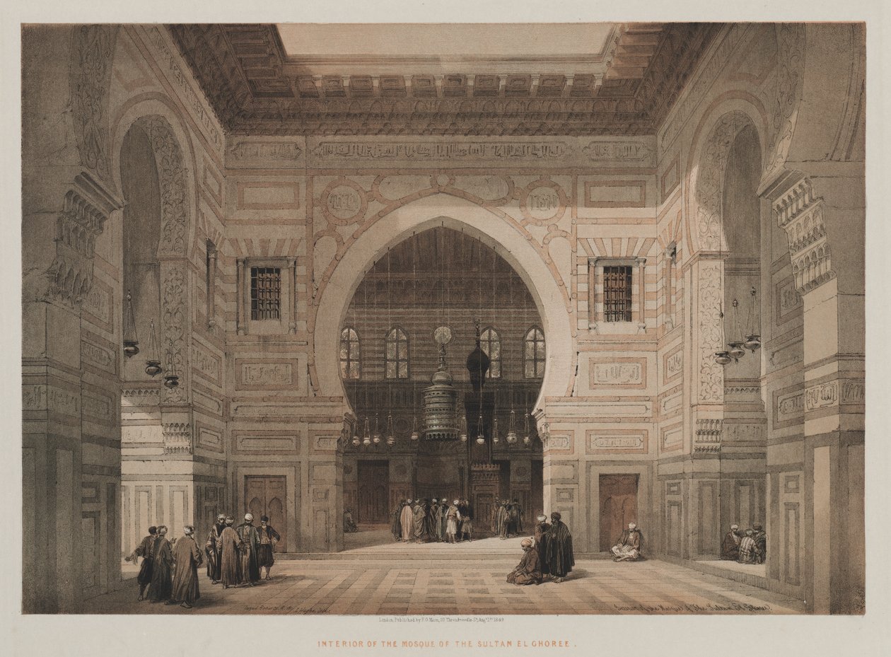 Egypt and Nubia, Volume III: Interior of the Mosque of the Sultan El Ghoree by Louis Haghe