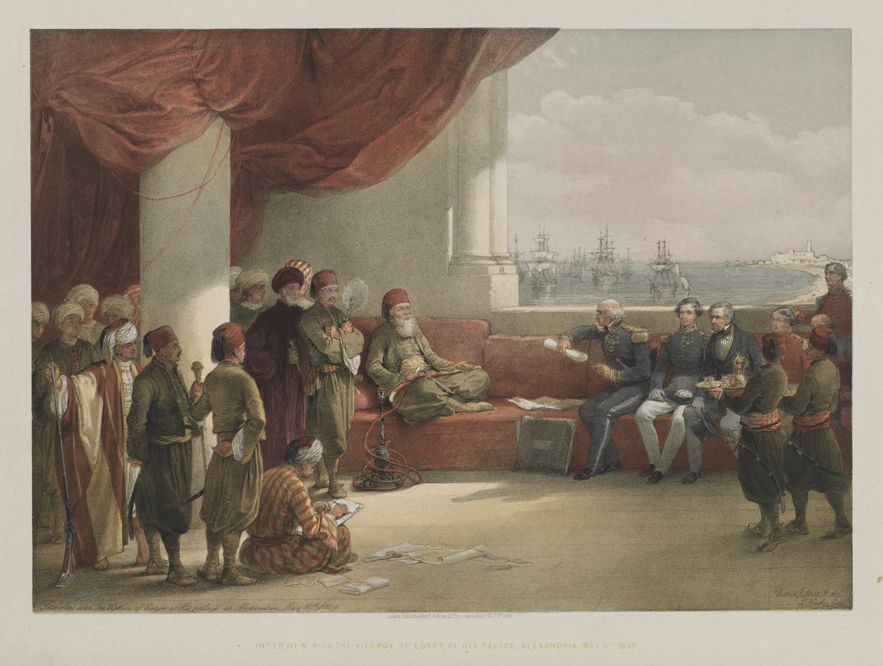 Egypt and Nubia, Volume III: Interview with the Viceroy of Egypt, at his Palace, Alexandria, 1848 by Louis Haghe