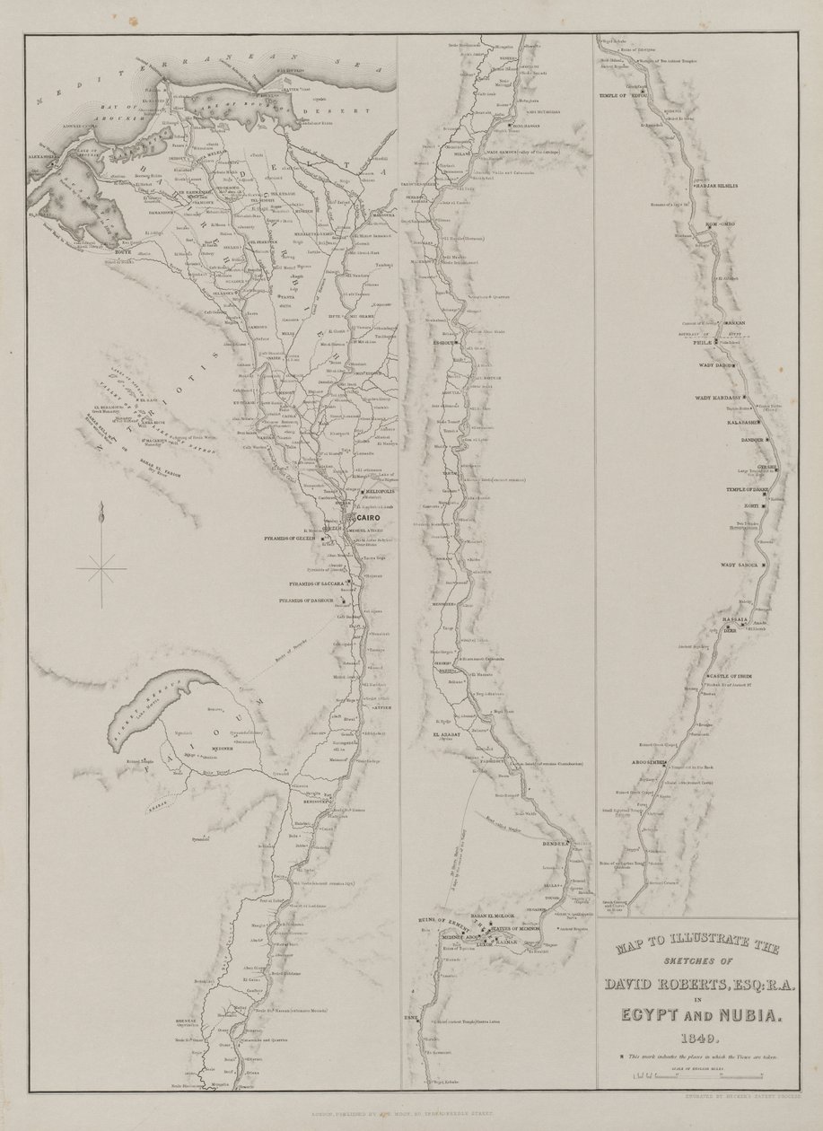 Egypt and Nubia, Volume III: Map to Illustrate the Sketches of David Roberts, Esq by Louis Haghe