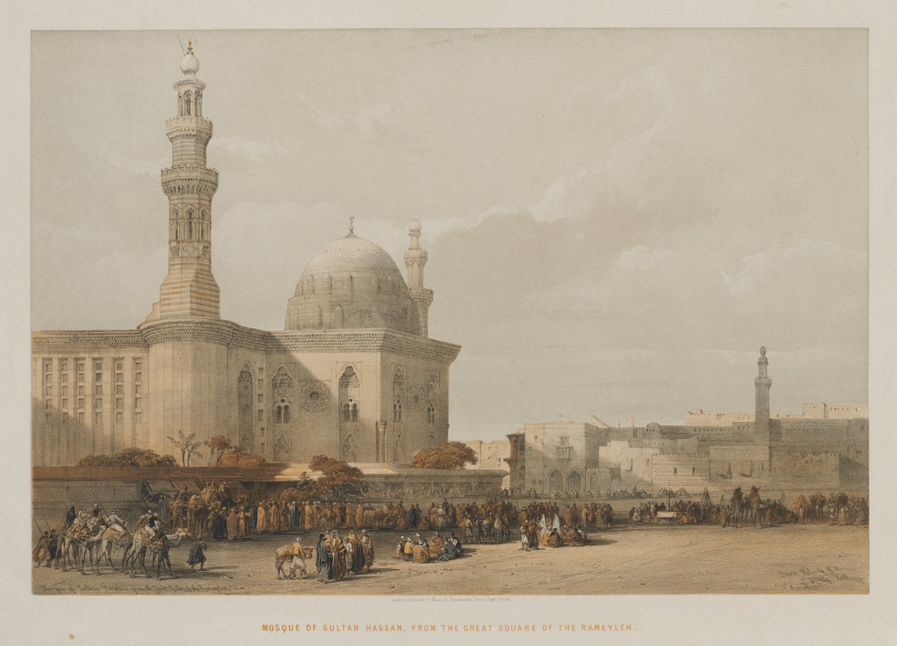 Egypt and Nubia, Volume III: Mosque of Sultan Hassan, from the Great Square of the Rameyleh by Louis Haghe