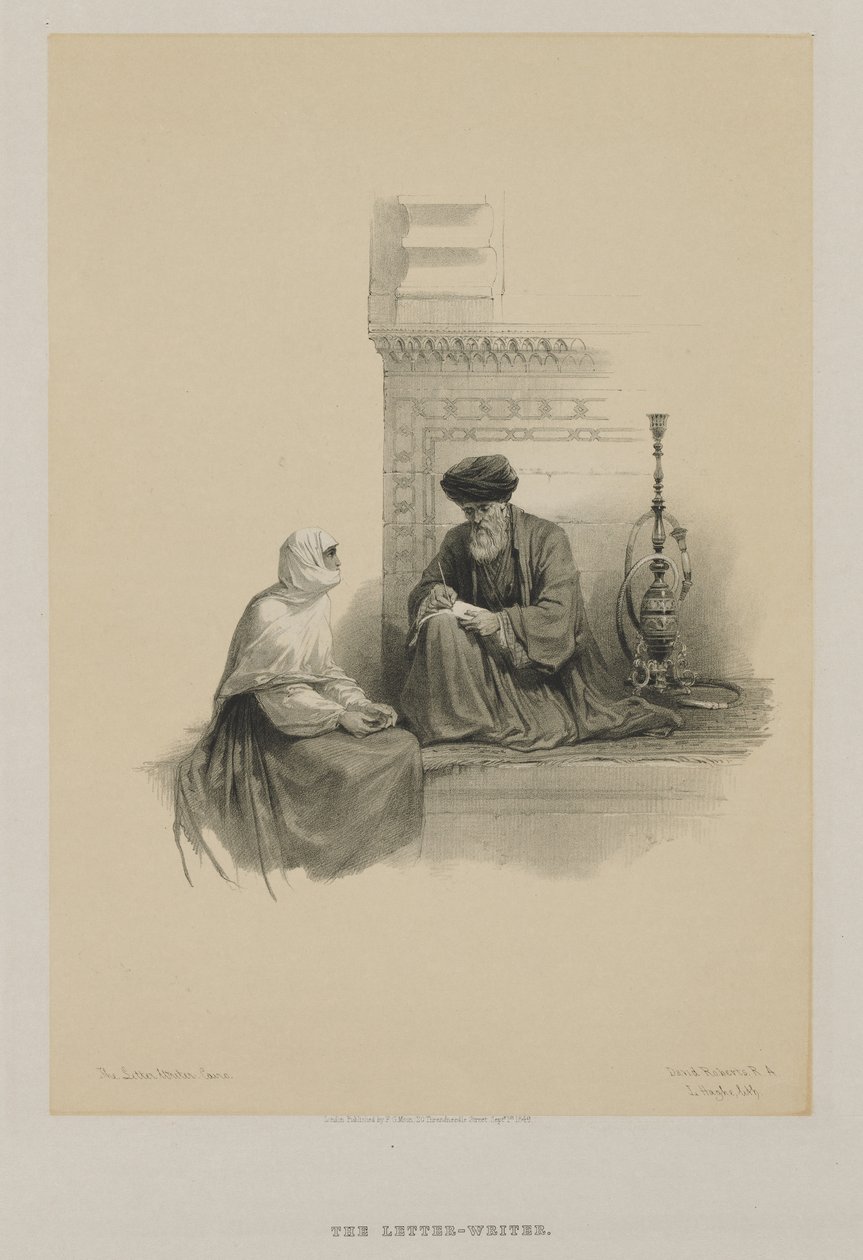 Egypt and Nubia, Volume III: The Letter-Writer, Cairo, 1849 by Louis Haghe