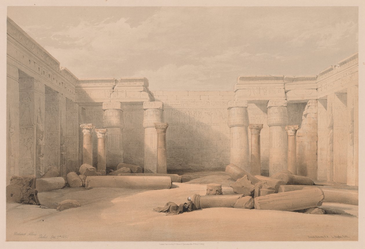 Egypt and Nubia: Volume II - No. 18, Medinet Abou, Thebes by Louis Haghe