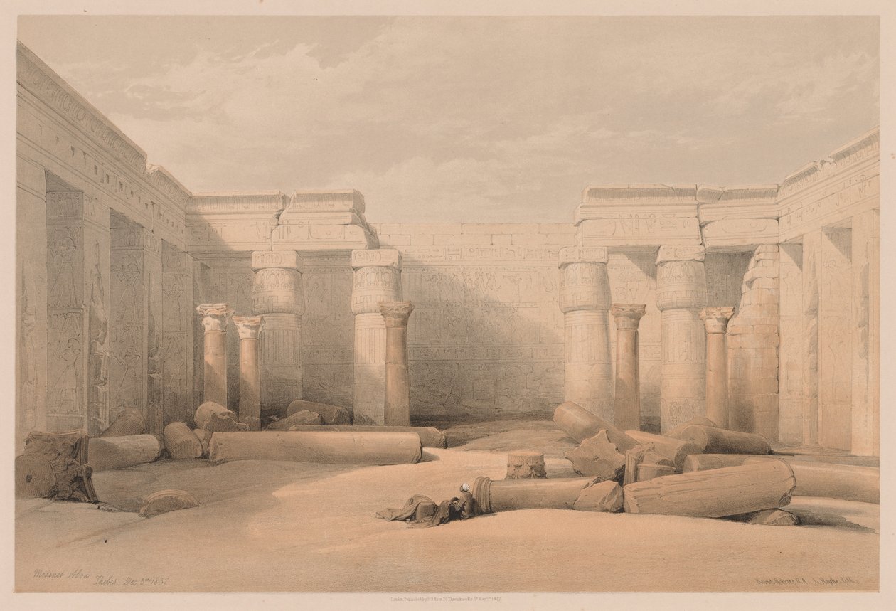 Egypt and Nubia: Volume II - No. 18, Medinet Abou, Thebes, 1832 by Louis Haghe