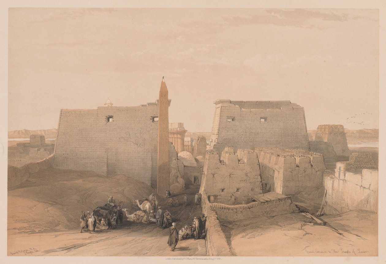 Egypt and Nubia: Volume II - No. 38, Grand Entrances to the Temple of Luxor by Louis Haghe
