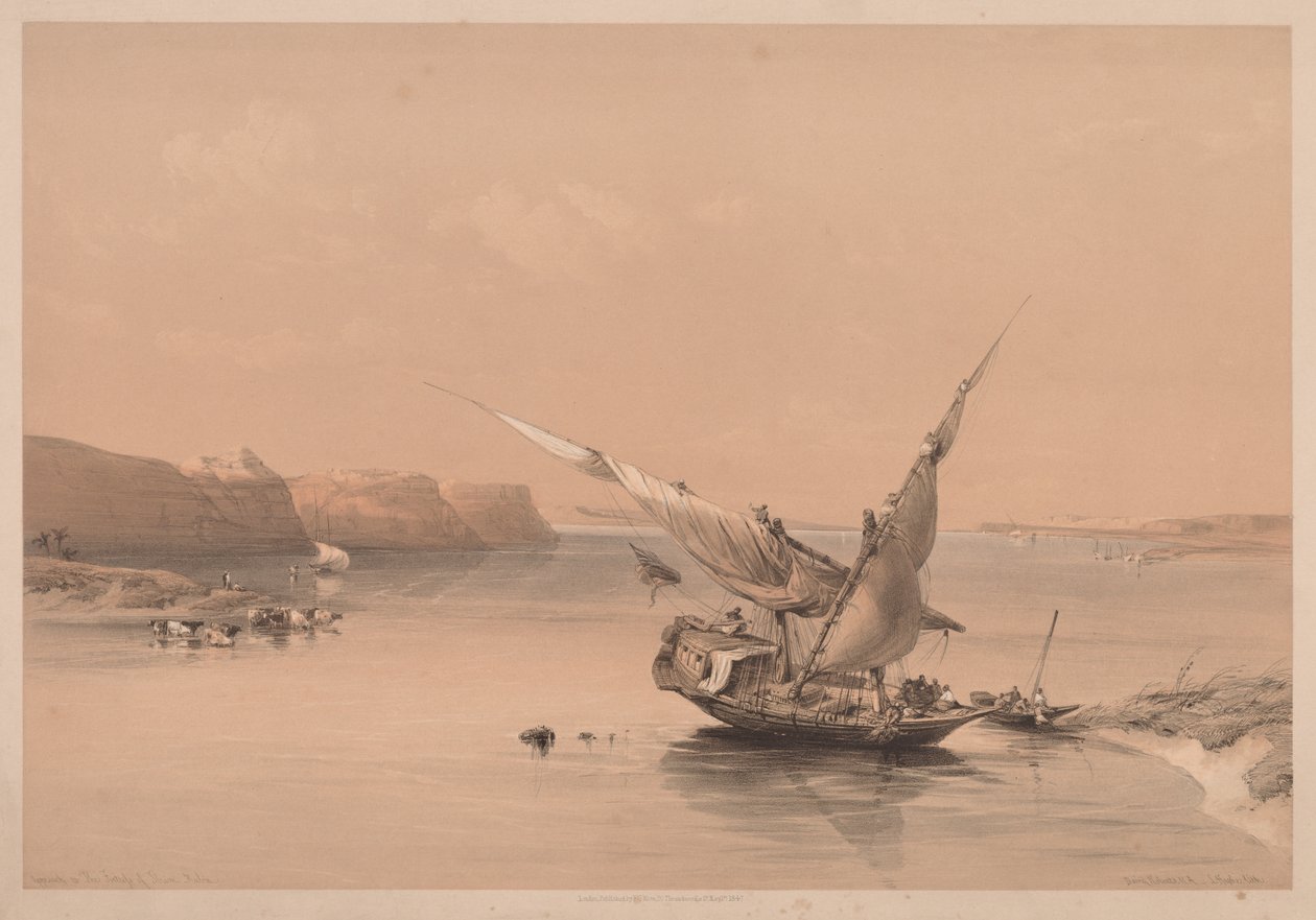 Egypt and Nubia: Volume II - No. 6, Approach to the Fortress of Ibrim, Nubia by Louis Haghe