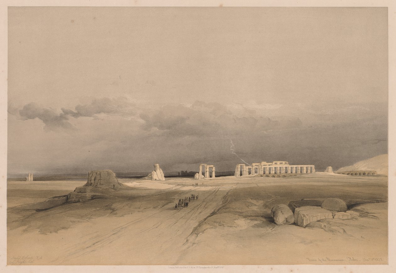 Egypt and Nubia: Volume II - No. 8, Ruins of the Memnonium, Thebes by Louis Haghe