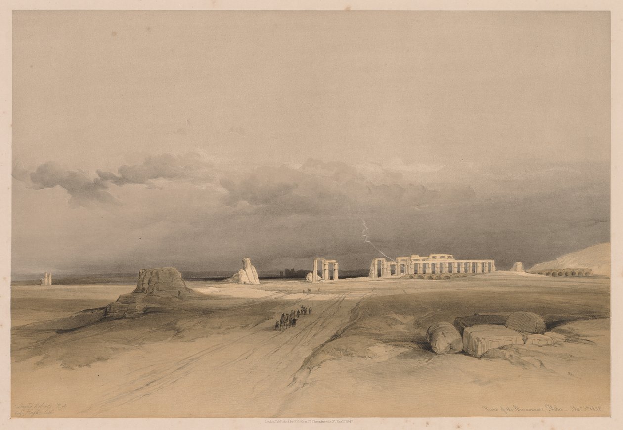 Egypt and Nubia: Volume II - No. 8, Ruins of the Memnonium, Thebes by Louis Haghe