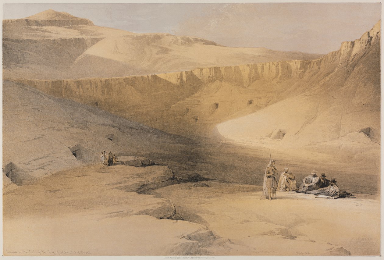 Egypt and Nubia, Volume II: Entrance to the Tombs of the Kings of Thebes, Bab-El-Malouk, 1848 by Louis Haghe