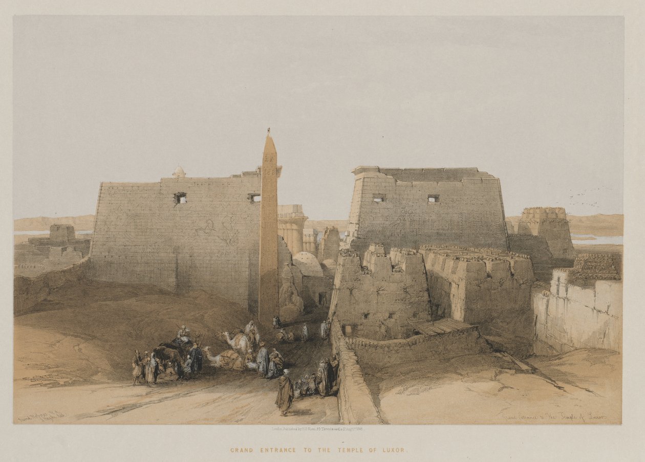 Egypt and Nubia, Volume II: Grand Entrance to the Temple of Luxor by Louis Haghe