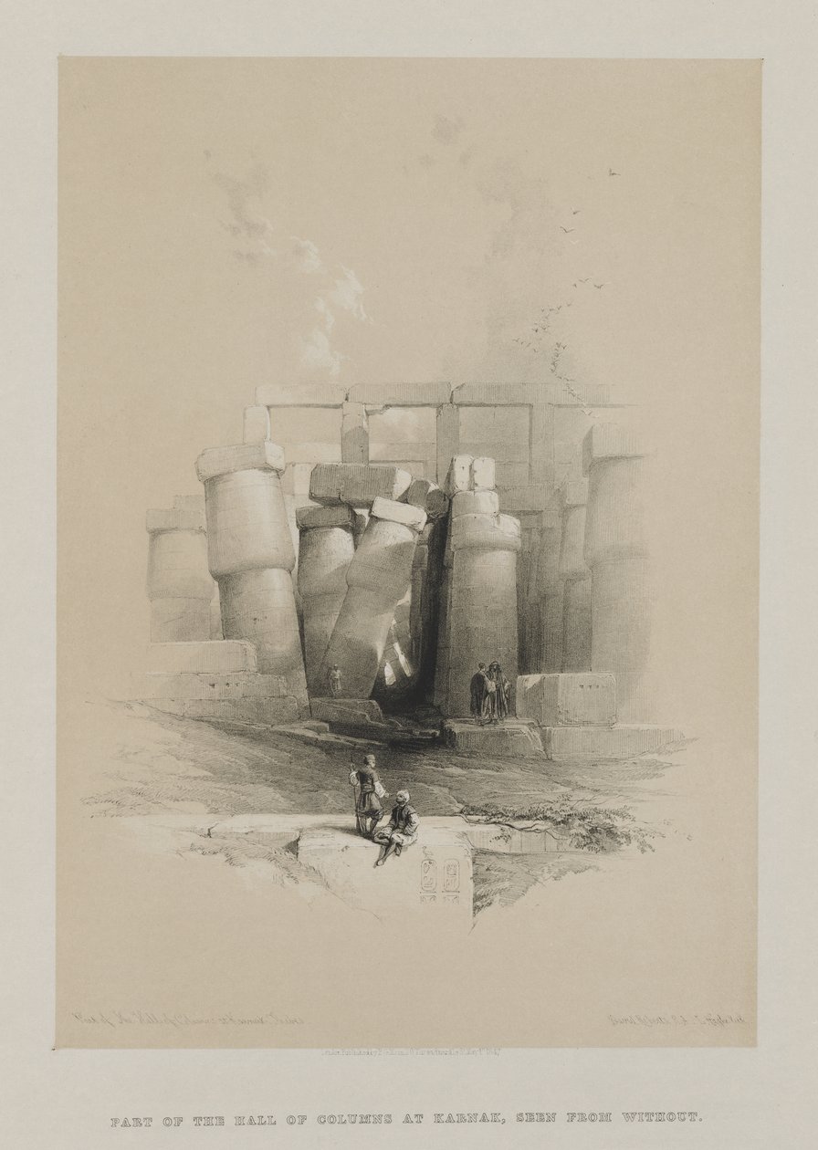 Part of the Hall of Columns at Karnak, Thebes by Louis Haghe