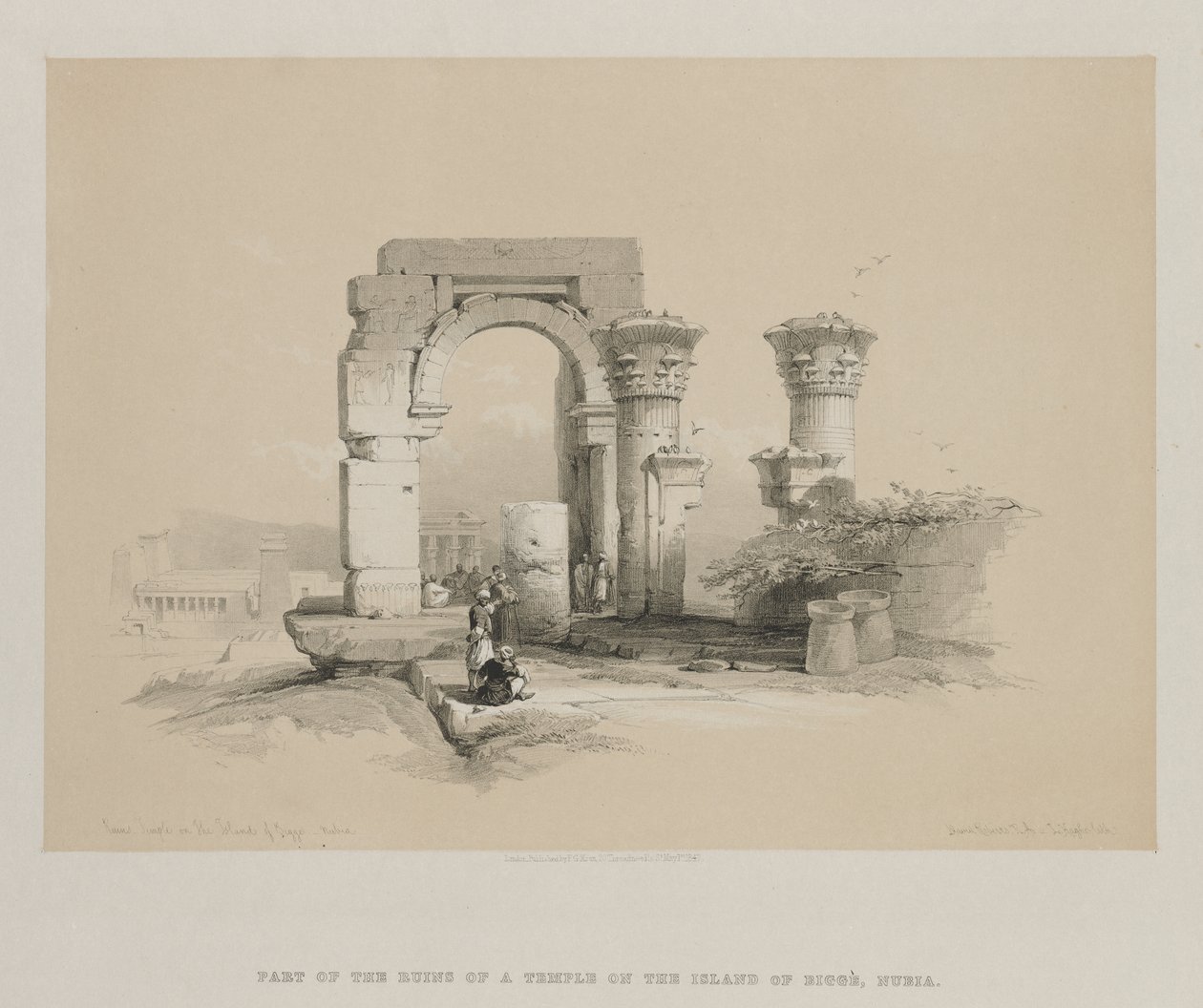 Egypt and Nubia, Volume II: Ruins - Temple on the Island of Biggeh, Nubia by Louis Haghe