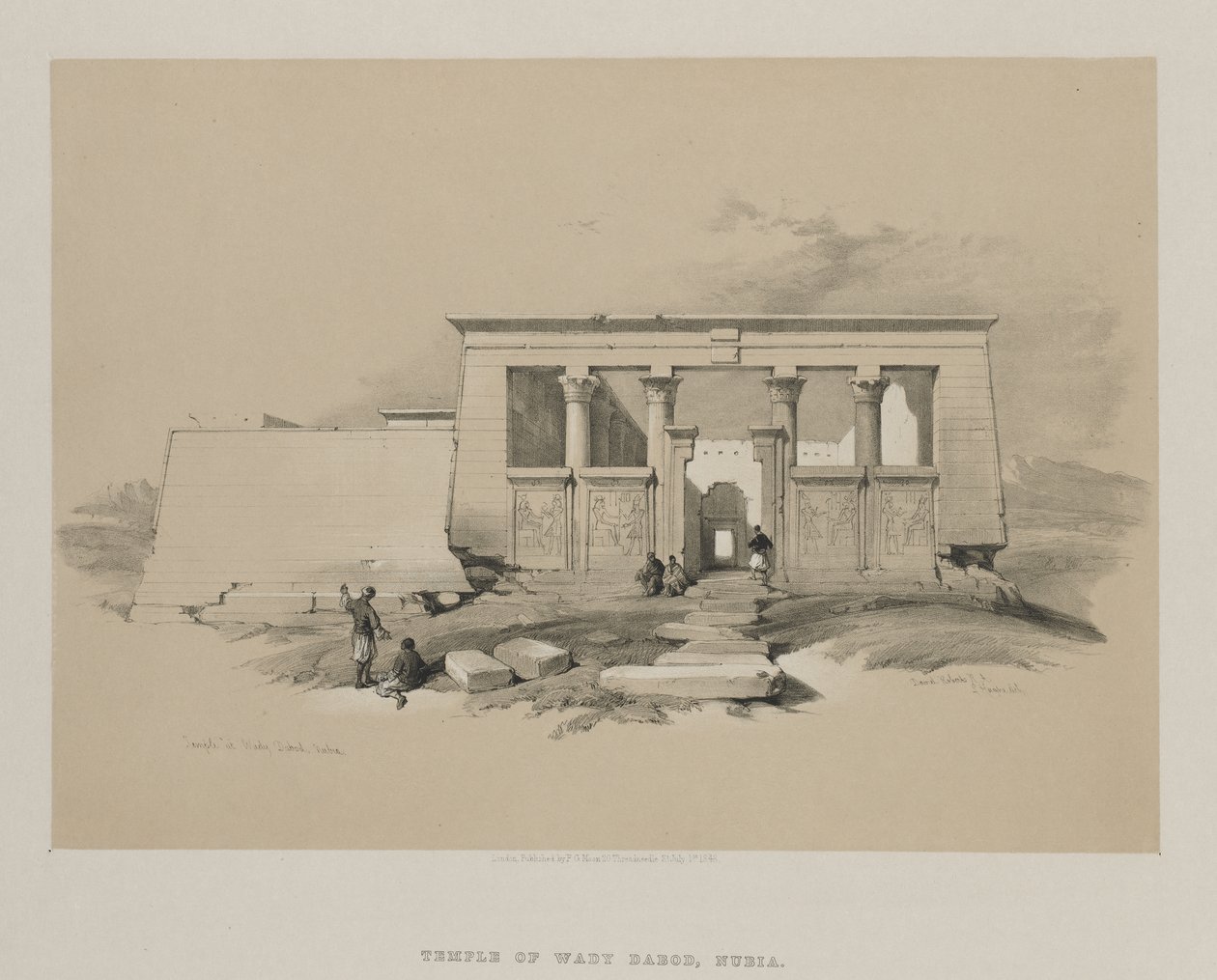 Temple at Wady Dabod, Nubia by Louis Haghe