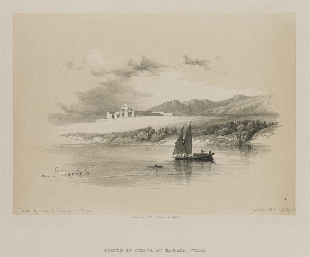 Egypt and Nubia, Volume II: Temple of Amdda, of Hassaya in Nubia, 1847 by Louis Haghe