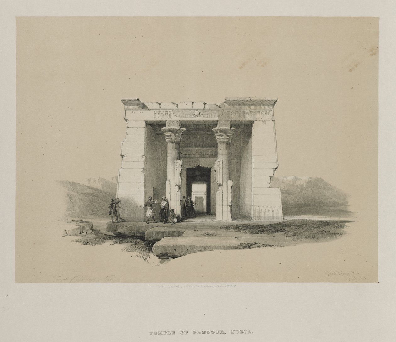 Temple of Dandour, Nubia by Louis Haghe