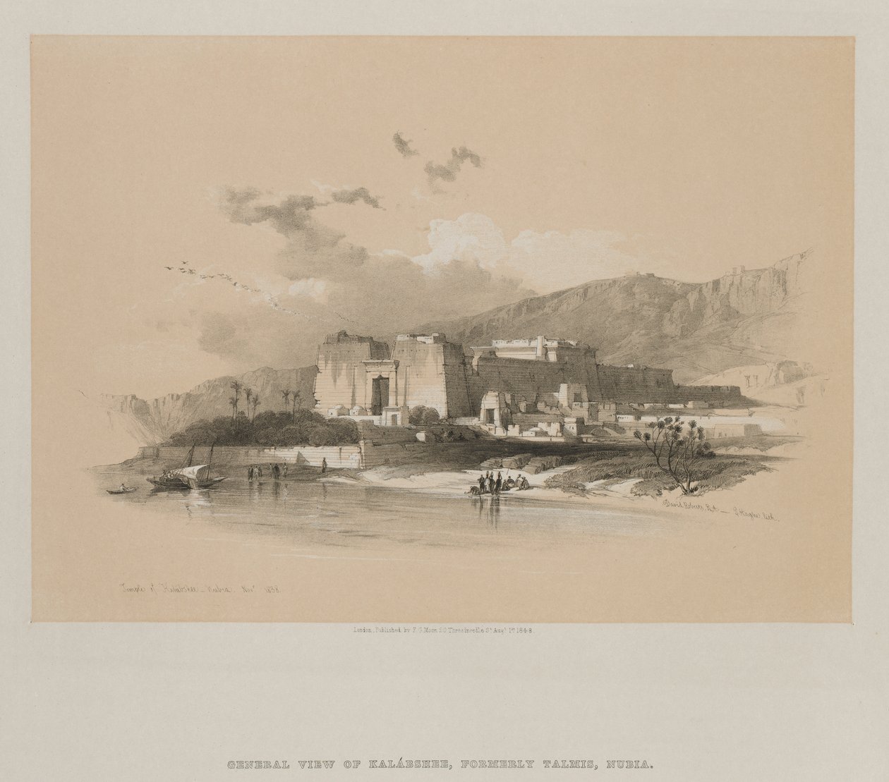 Temple of Kababshe, Nubia by Louis Haghe