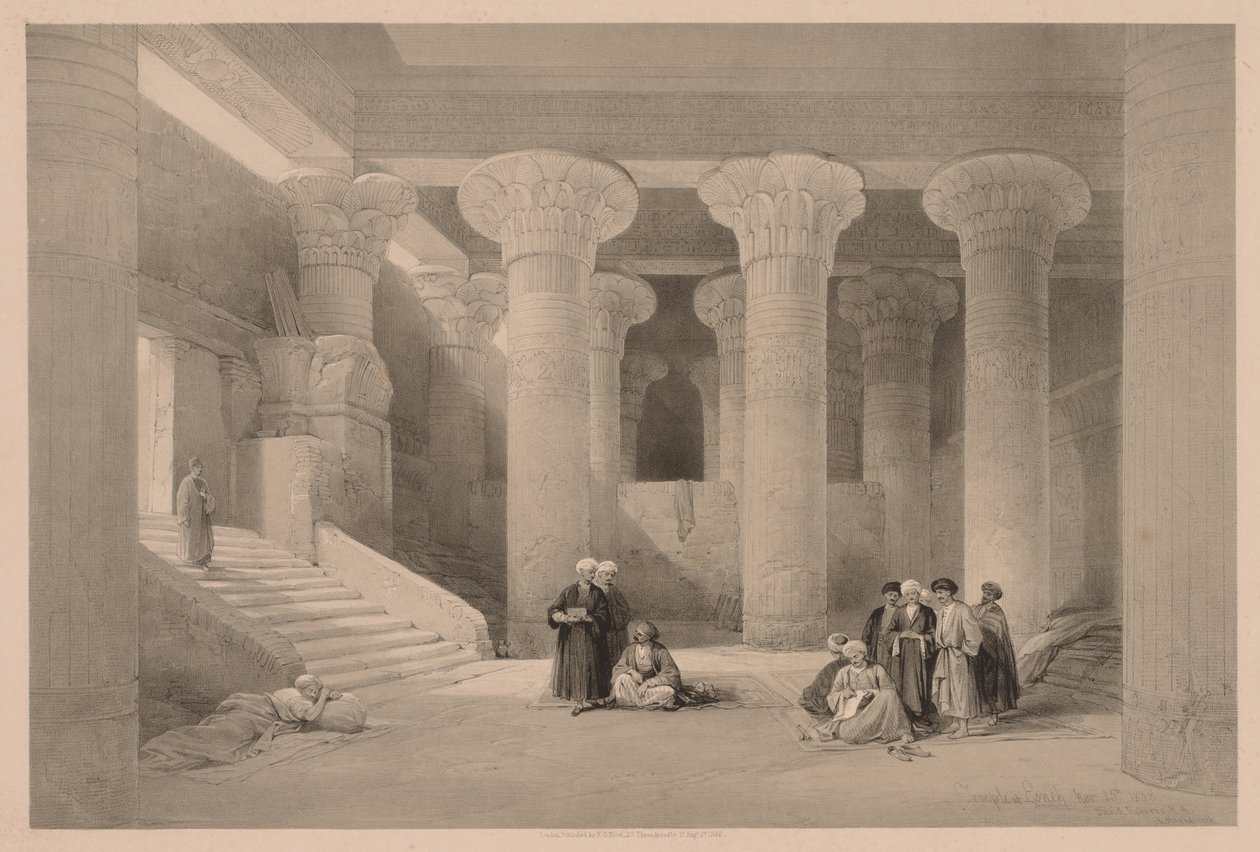 Egypt and Nubia: Volume I - No. 24, Temple at Esneh, 1838 by Louis Haghe