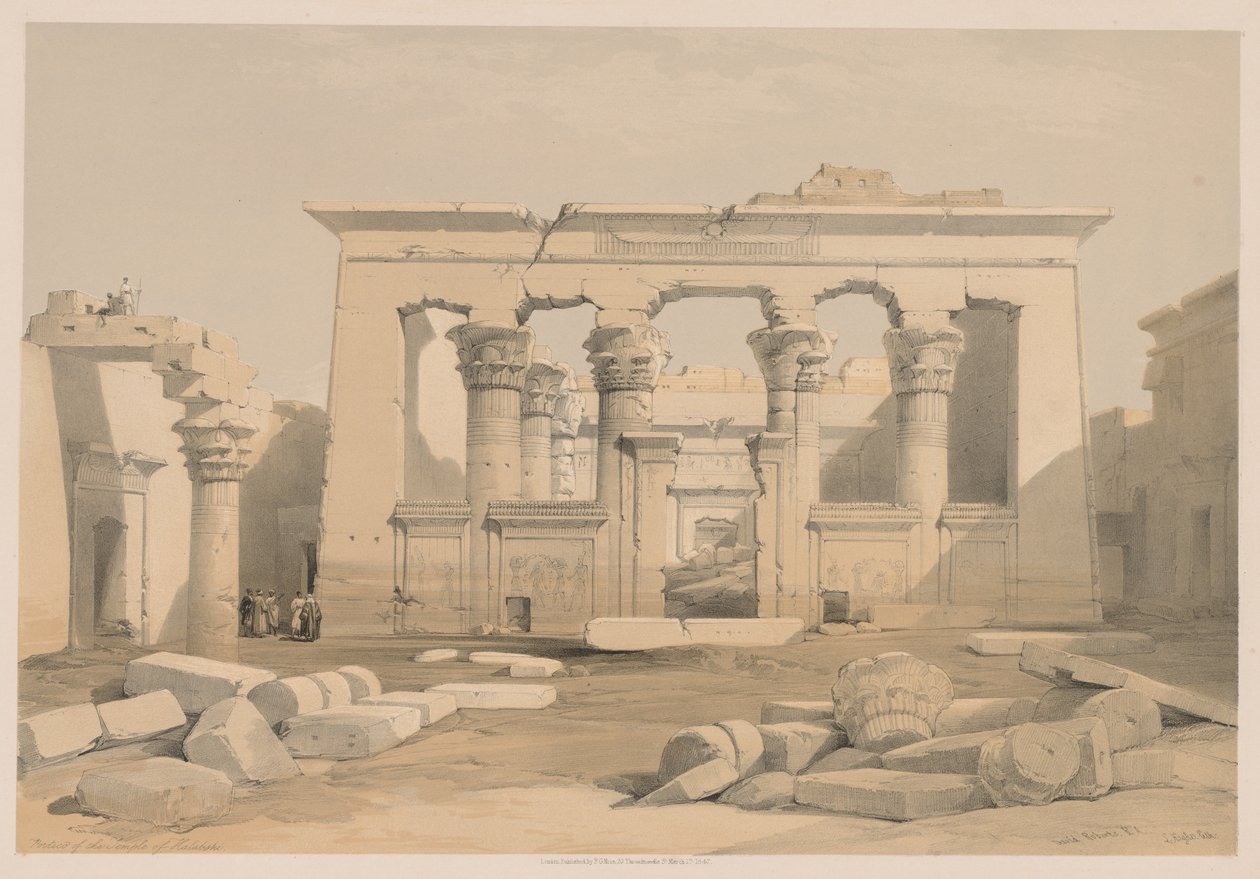Egypt and Nubia: Volume I - No. 28, Portico of the Temple of Kalabshi by Louis Haghe