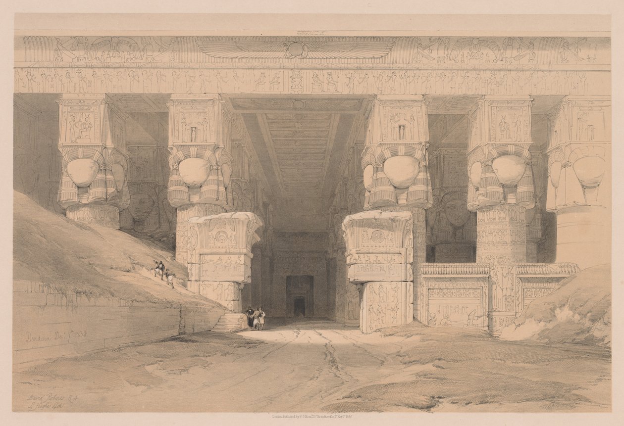 Egypt and Nubia: Volume I - No. 35, Dendera, 1838 by Louis Haghe