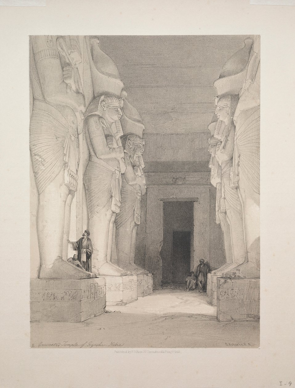 Egypt and Nubia: Volume I - No. 9, Excavated Temple of Gyrshe, Nubia by Louis Haghe