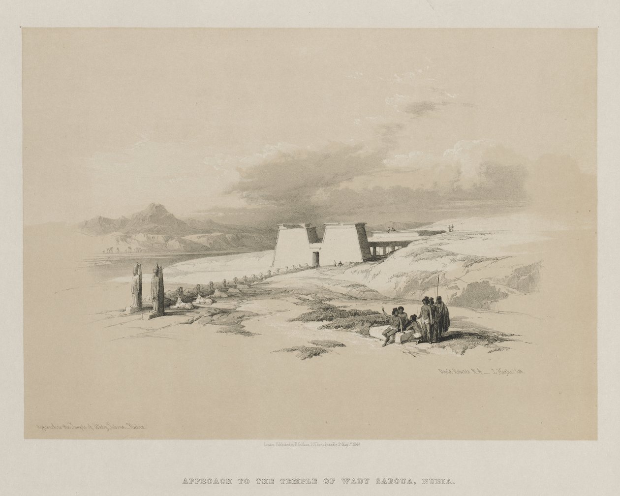 Egypt and Nubia, Volume I: Approach to the Temple of Wady Saboua, Nubia by Louis Haghe