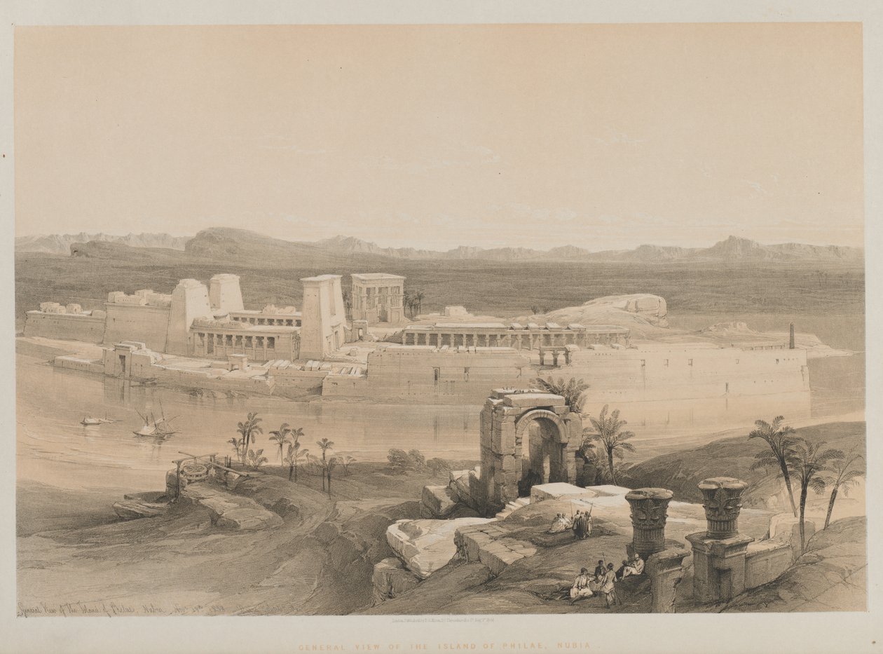 Egypt and Nubia, Volume I: General View of the Island of Philae, Nubia by Louis Haghe