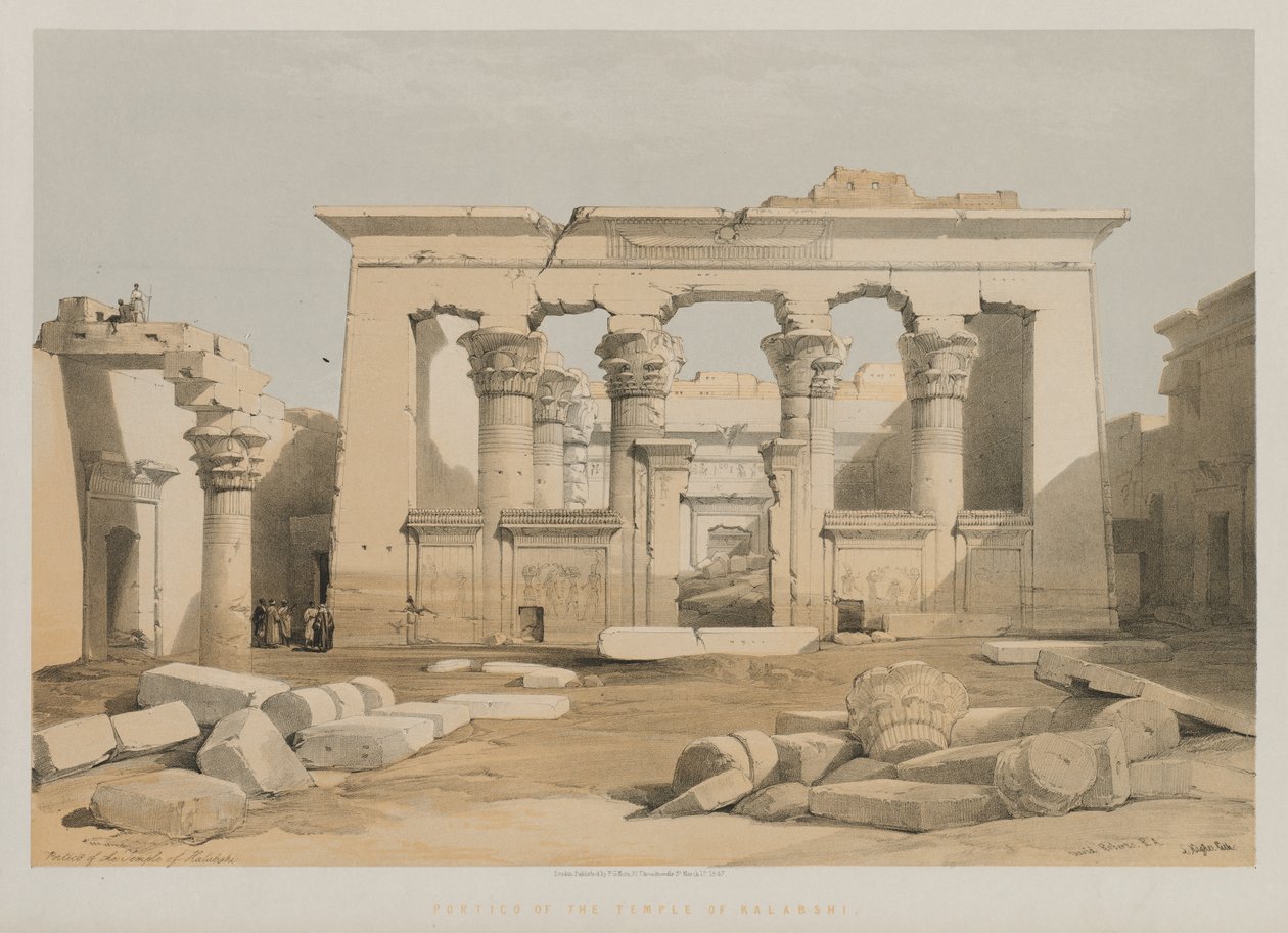 Egypt and Nubia, Volume I: Portico of the Temple of Kalabshe by Louis Haghe